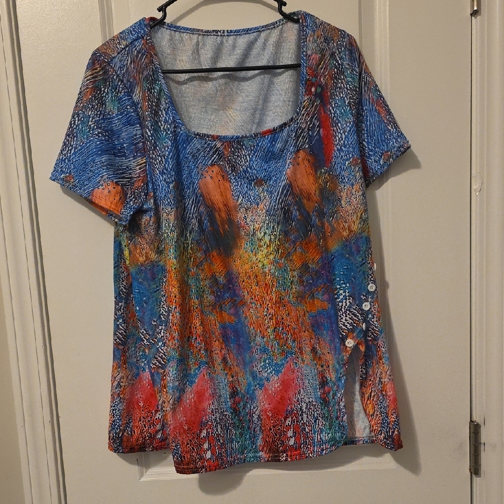 Walmart Multicolor Scoop Neck Top Size XL.